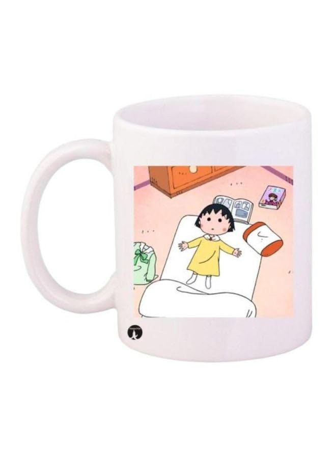 RYN Chibi Maruko Chan Printed Coffee Mug White/Pink/Yellow - RYNmg13062