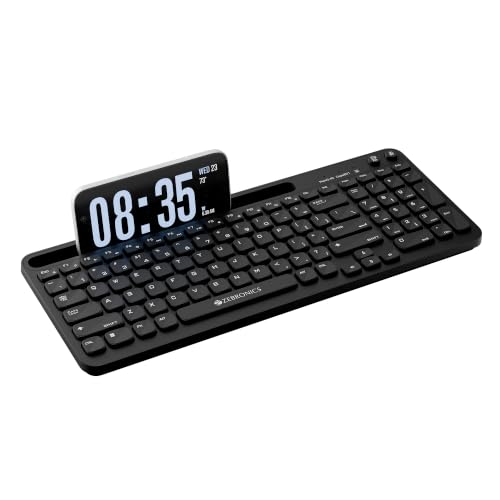 Image of Zebronics Keypad X3 Wireless Keyboard, 102 Keys, 12 Multimedia Keys, 2.4GHz + BT, UV Coated Keycaps, Mobile & Tablet Holder, ₹ Rupee Key, Retractable Stand, USB Nano Receiver (Black)