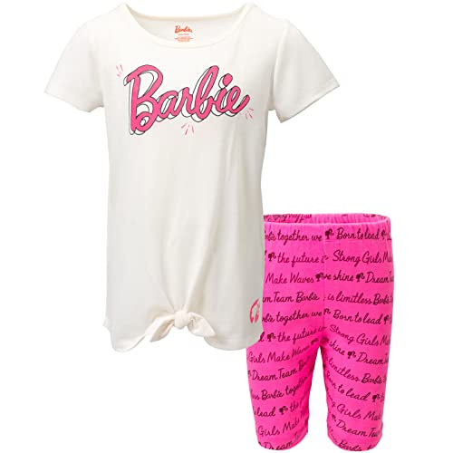 Barbie Girls Graphic T-Shirt and Shorts Outfit Set Little Kid to Big Kid
