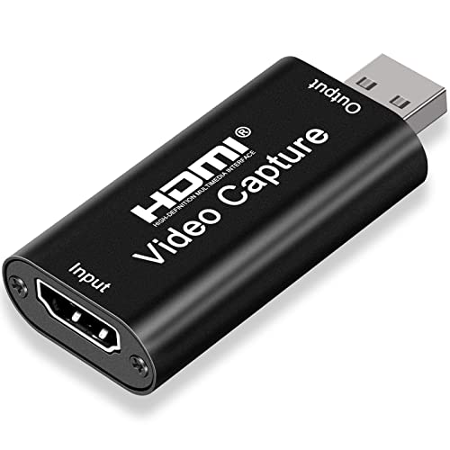 4K HDMI Video Capture Card, Cam Link Card Game Capture Card Upgraded Audio Capture Adapter HDMI to USB 2.0 Record Capture Device for Streaming, Live Broadcasting, Gaming Recording, Video Conference