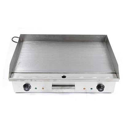 Tischgrill 4,4 kW, Kommerzielle elektrische Arbeitsplatten-Grillplatte,50–300 °C Edelstahl Elektrogrill, Elektro Grillplatte Kommerziell Edelstahl Gastrogrill 72,7 x 40 x 23 cm – Bild 3