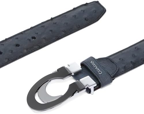 Cuadra Men's Blue Ostrich Leather Casual Belt - Image 3