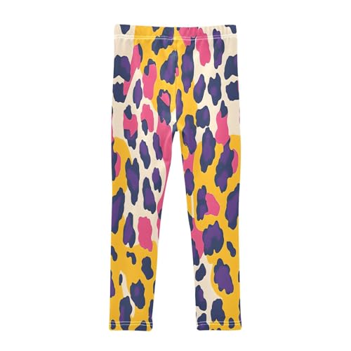 Bolaz Toddler Girls Leggings Printed Yoga Pants Leggings Pink Yellow Purple Leopard Print for Kids2