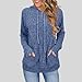 Womens Soft Ribbed Knit Hoodie Sweaters Long Sleeve Pullover Shirts Lightweight Cozy Fall Tops with Pockets Clothes Navy