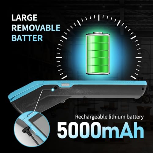 جهاز نقاط البيع المحمول PDA بنظام أندرويد 11.0 مع طابعة إيصالات جامع بيانات ماسح باركود محمول يدعم البلوتوث USB الواي فاي وBT4.0 ويأتي مزودًا بورقة لفافة من نيتوم، لون أزرق، مقاس 58 ملم × 35 ملم