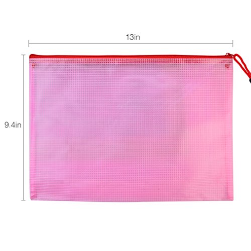 Bantoye 10 Pcs A4 Zipper File Bags, Zippered Waterproof Pvc Pouch Plastic Zip Document Filing Folder 5 Colors #TOP1