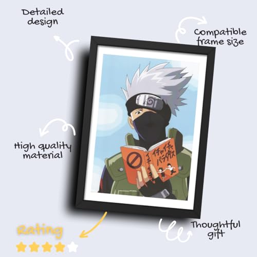 Image of CRAFT QUEST Naruto Anime Laminated Posters with Frame Painting For Anime Naruto Fans Wall Decor, Home Decor with Matt Black Frame (14 Inches x 10 Inches)