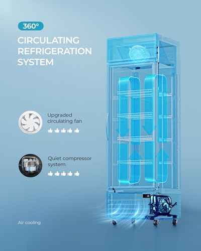 Image of EUHOMY 9 Cu.Ft Commercial Refrigerator, Display Fridge with Lock