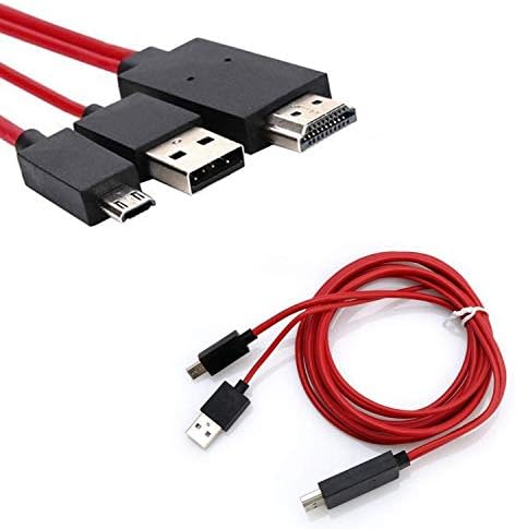 Phone to Tv Cable, MHL Micro USB to HDMI 1080P HD TV Cable Adapter for Samsung Galaxy S5, S4, S3, Note 3, Note 2 (red)
