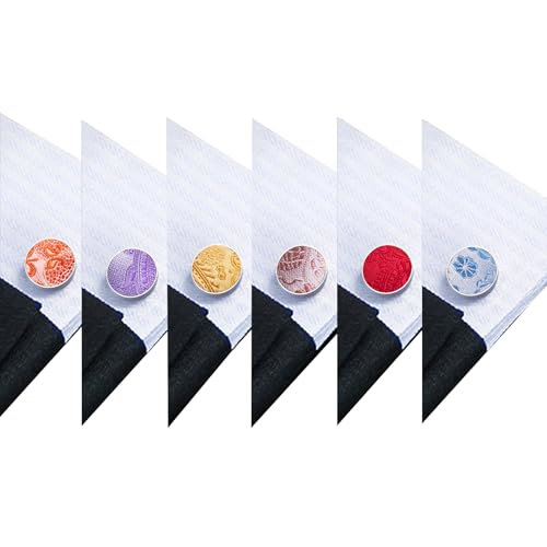 Image of Barry.Wang 6 PCS Men Ties Set Silk Business Fashion Woven Necktie Handkerchief Cufflinks Paisley Stripe Wedding Party