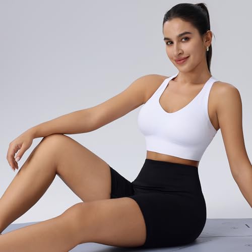 Image of High Support Sports Bras for Women,Criss Cross Strappy Back Seamless Padded
