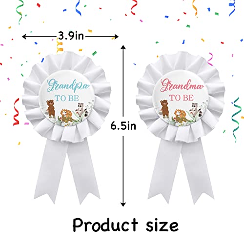 WIDEIDEAL 2Pcs Grandma & Grandpa to Be Pins, Baby Shower Button Tinplate Badge Pins, Celebration New Grandparents Party Decorations - White by WIDEIDEAL - Used condition - Image 2
