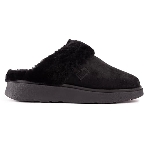FitFlop Women's Gen-ff Shearling-Collar Suede Slippers