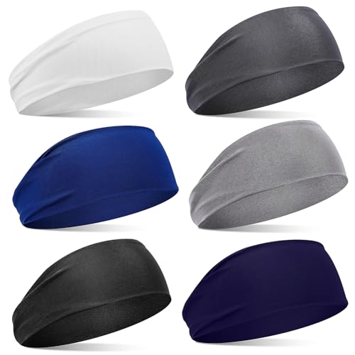 SUPVOX 6 Pcs Kids Sports Headbands: Soft Athletic Sweatbands for Boys Girls,Breathable Wicking Elastic Sweat Sweatbands for Youth Teenagers Girls