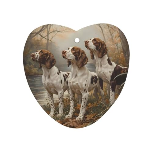 Three English Foxhounds Car Air Freshener Hanging Aromatherapy Tablets for Car Accessories Love form