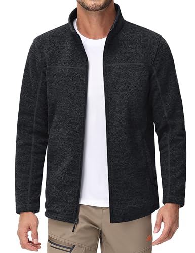 MAGCOMSEN Men's Fleece Jacket Lightweight Full Zip Jackets Casual Soft Warm Winter Coats Zip Up Sweater with Pockets3