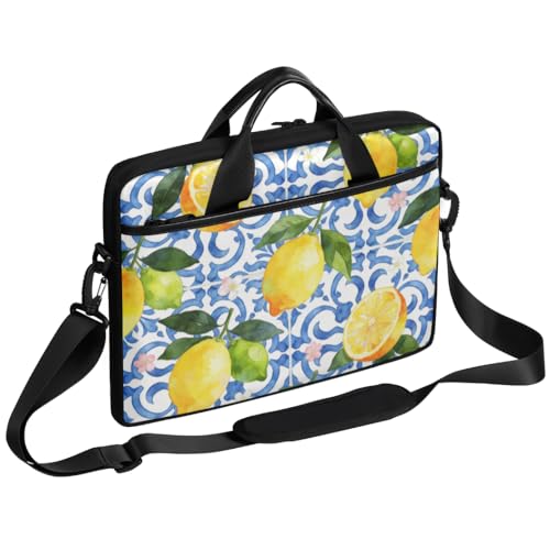 Bolso para portátil con diseño azul y limón 14-15 pulg miniatura 1
