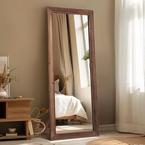 MELOMOIR Rustic Farmhouse Full Length Mirror, 56"x21" Wood Floor Mirror, Free Standing Mirror Leaning Hanging Mirror, Long Mirror for Bedroom Living Room Cloakroom, Wall Mirror Full Length, Wood MELOMOIR Rustic Farmhouse Full Length Mirror 56×21 Wood Floor Mirror Free Standing Mirror Leaning Hanging Mirror Long Mirror for Bedroom Living Room Cloakroom Wall Mirror Full Length Wood