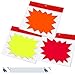 60Pcs Starburst Signs Set, Fluorescent Neon Signs, Starburst Signs for Retail Price Tags Signs, Yard Sale Supplies Price Tags Signs, Burst Paper Signs for Retail Garage Sale Sign