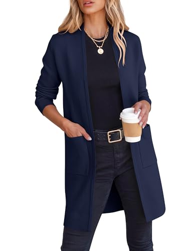 Image of ANRABESS Cardigan Sweater for Women Casual 2026 Fall Fashion Coat Long Sleeve Open Front Knit Coatigan Outwear