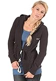 Kapuze Roxy Damen Strickjacke Makalu Small Graphit