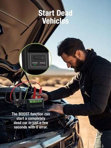 YESPER Jump Starter Portable,1500A Peak Motorcycle Jump Starter, Jump Box for Car Jumper Starter Portable, 12V Auto Booster Pack(Up to 7L Gas and 5.5L Diesel Engine) with Smart Safety Jumper Cable - Image 6
