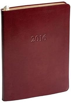 Office Product 2016 Weekly Desk Red Acadia Leather Planner Calendar Book
