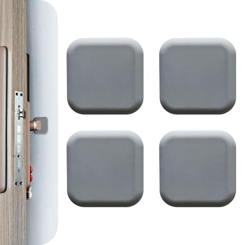 Topes de puerta de 1.77 pulgadas, color gris, paquete de 4 topes de silicona autoadhesivos, protector de pared para proteger la superficie de la pared para el hogar y la oficina