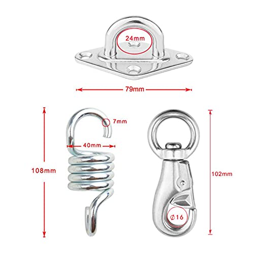 Hamac Chaise hamac Kit de Suspension Printemps Crochets pivotants Plafond Mount Tool Set Accessoires Idoor Swing extérieure Swing Fauteuil Paresseux Hamac Portable