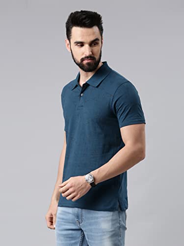 Image of KRYPTIC Men's Ultra-Soft Cotton Rich Casual Printed Half Sleeve Regular Fit Classic Polo T-Shirt - Soft, Cool & Stylish Everyday Wear
