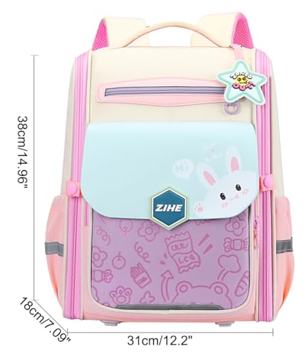 JiaYou Unisex Child Backpack Preschool Daypack Cartoon Cute Boys Girls Bookbag(Pink Bunny21 Liters)2