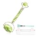 Jade Roller Tool 3-IN-1 - Ball Roller 100% Natural Jade Stone Rejuvenates Anti-Aging Beauty Tool, for Mom Grandma Girlfriend Sister Girls BONUS GIFT Cat Hair band, Facial Brush For Free