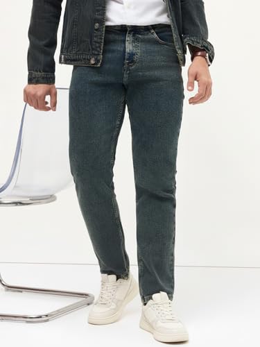 Image of Urbano Fashion Men's Regular Fit Heavy Washed Denim Jeans Stretchable