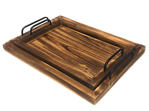 Decorative Ottoman Serving Tray - Kitchen/Coffee Table/Home Decor/Breakfast Trays - Wooden Server Platter