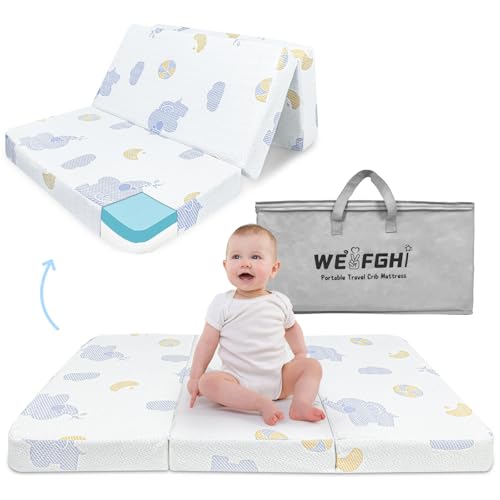 WEVFGHI Pack and Play Mattress Trifold, 38'x 26' Soft & Firm Memory Foam Dual-Sided Pack N Play Mattresses Pad for Baby Toddler Includes Carry Bag,...