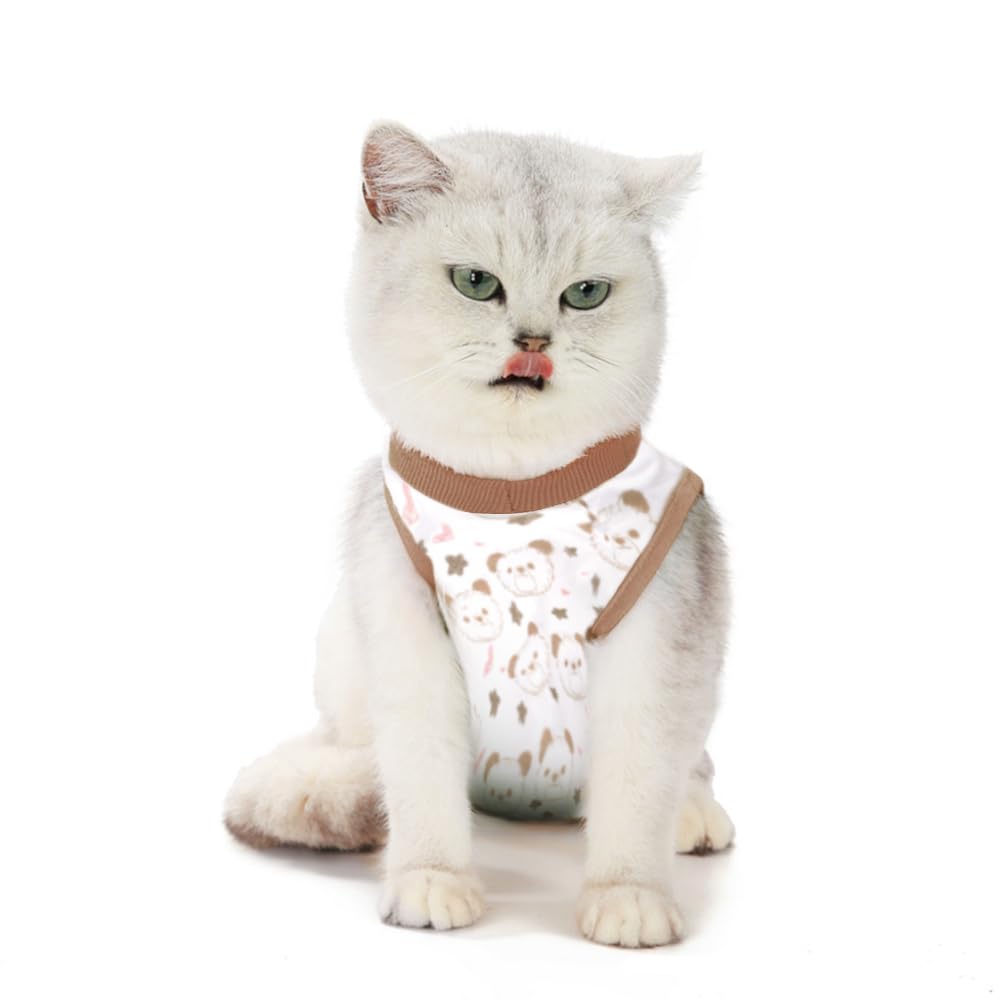 Body Chat Post Operatoire Femelle Stérilisation Combinaison de Récupération pour Chat Anti Léchage Cat Recovery après Chirurgie Protection Post Chirurgie Contre Les Maladies de Peau