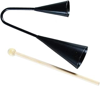 Toddmomy Instrumento De Percusión Agogó Infantil Campana Doble Tonos Juguete Musical Didáctico Para Niño Niña Madera Color Negro Para Educación Temprana