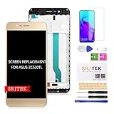 SRJTEK for Asus ZenFone 3 Max ZC520TL LCD Screen Replacement, for Asus ZenFone 3 Max ZC520TL Touch Screen digitizer Glass Assembly Kits (Gold with Frame)