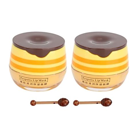 Lip Bee Balm, 2pcs Honey Lip Balm Moisturizing Hydrated Exfoliating Beeswax Bee Honey Lip Balm Cover