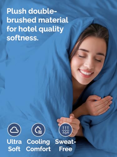 Image of Duvet Cover Oversized King - 3 Piece with Zipper Closure - Royal Blue