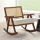 Ya-Home Mecedora Lactancia de Ratan Sillon de Madera Maciza...