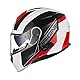 ORIGINE Motorradhelm Bluetooth Klapphelm Integralhelm ECE Mit Doppelvisier (Spike RED White,XL)
