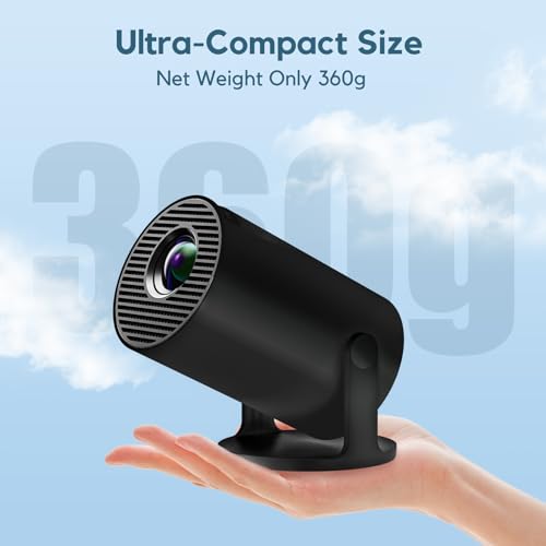 [Apps integrate] Proiettore Portatile, AKIYO 2025 Upgraded O2 Proiettore Supporta 4K 1080P Auto Keystone WiFi 6 BT5.4, Rotabile 180°, Dual Control Compatibile con HDMI/USB/Phone/Laptop/PS5, Nero