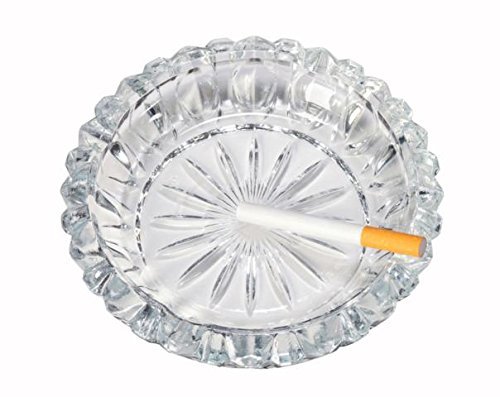Epure 6 inch Round Decorative Glass Ashtray, Candy Dish, Coin Dish, Shallow Bowl, (1)