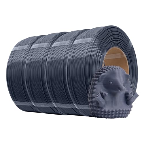 Image of eSUN PLA+ Refilament 1.75mm, 3D Printer Refill PLA Plus, 1KG per Roll, 4 Rolls Spoolless 3D Printing Filament for 3D Printers, Grey