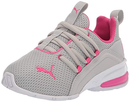 Image of PUMA unisex-child Axelion Sneaker, Gray Violet-Glowing Pink, 3 Little Kid