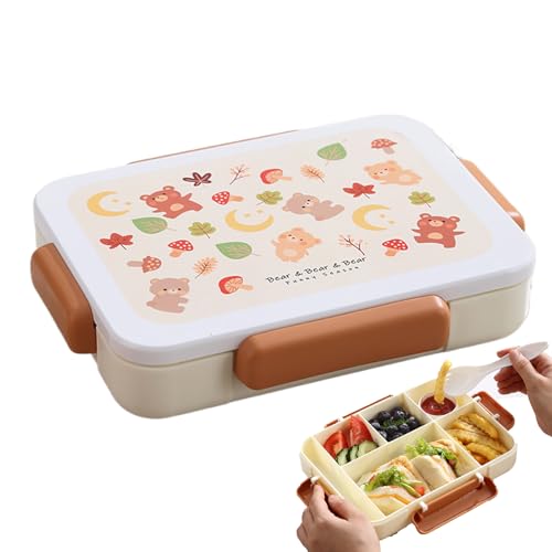 保育園向け 幼児用 ランチボックス | 再利用可能 5コンパートメント お弁当箱 容器,防水キッチン用品 休暇 ビーチ スポーツ キャンプ アウトドア 職場 旅行用