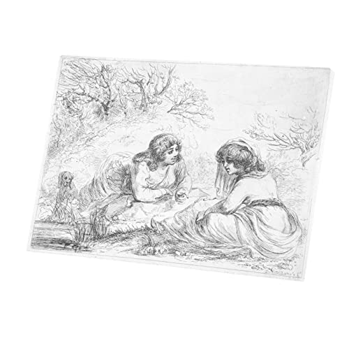 Tableau décoratif deux femmes gravure pour habiller un mur vide