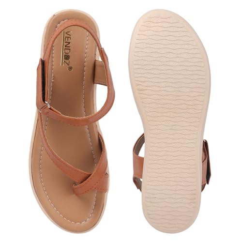 Image of Vendoz Women Stylish Slippers Wedges I Flat Slip on Sandals I Stylish and Casual for Everyday use I Comfortable & Lightweight for Girls & Ladies