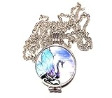 Aromatherapy Diffuser Oil Dragon Locket Pendant Necklace on 24 inch Stainless Steel Link Silver Chain